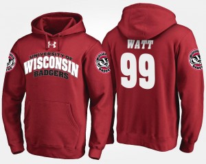 Wisconsin Badgers J.J. Watt Hoodie For Men #99 Red