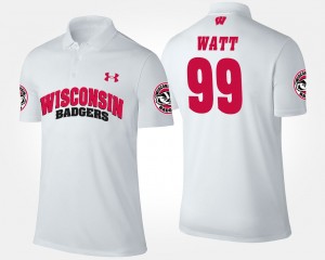 Wisconsin Badgers J.J. Watt Polo #99 For Men's White