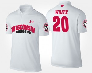 Wisconsin Badgers James White Polo Men's #20 White