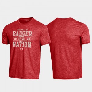 Wisconsin Badgers T-Shirt Bi-Blend Property Of Stack For Men's Red