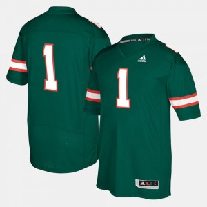 Miami Hurricanes Jersey #1 Mens Green 2017 Special Games