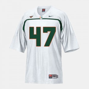 Miami Hurricanes Michael Irvin Jersey For Men's #47 College Football White