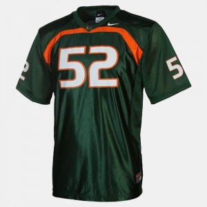 Miami Hurricanes Ray Lewis Jersey Green #52 College Football Mens