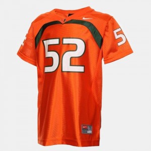 Miami Hurricanes Ray Lewis Jersey College Football Orange For Kids #52