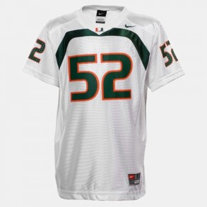 Miami Hurricanes Ray Lewis Jersey Youth #52 College Football White