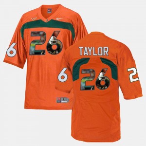 Miami Hurricanes Sean Taylor Jersey Orange Player Pictorial Men #26