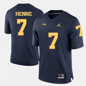 Michigan Wolverines Chad Henne Jersey Men College Football Navy Blue #7