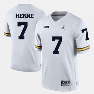 Michigan Wolverines Chad Henne Jersey White For Men College Football #7