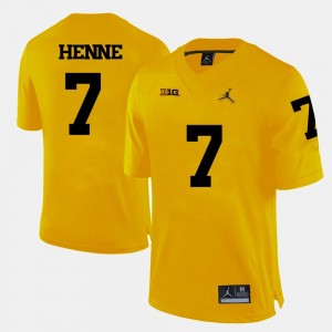 Michigan Wolverines Chad Henne Jersey College Football Men's Yellow #7