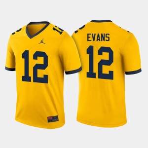 Michigan Wolverines Chris Evans Jersey Maize #12 Men College Football