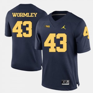 Michigan Wolverines Chris Wormley Jersey For Men College Football Navy Blue #43
