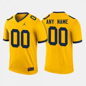 Michigan Wolverines Customized Jerseys Maize #00 College Football For Men