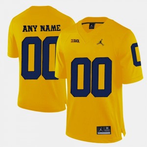 Michigan Wolverines Custom Jersey Men's College Limited Football #00 Yellow