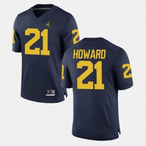 Michigan Wolverines desmond Howard Jersey #21 Men's Navy College Football
