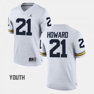 Michigan Wolverines desmond Howard Jersey For Kids White College Football #21