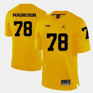 Michigan Wolverines Erik Magnuson Jersey Mens College Football #78 Yellow