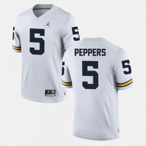 Michigan Wolverines Jabrill Peppers Jersey Mens White #5 Alumni Football Game