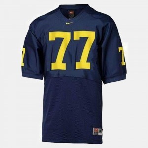 Michigan Wolverines Jake Long Jersey For Kids #77 Blue College Football