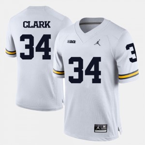 Michigan Wolverines Jeremy Clark Jersey #34 For Men White College Football