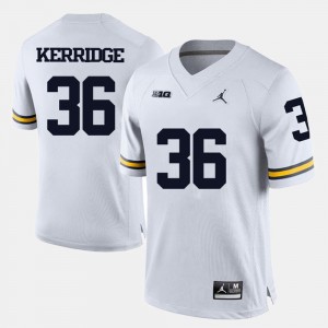 Michigan Wolverines Joe Kerridge Jersey White Mens #36 College Football