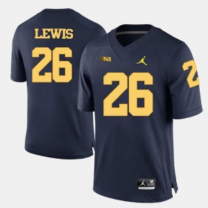 Michigan Wolverines Jourdan Lewis Jersey Mens College Football Navy Blue #26