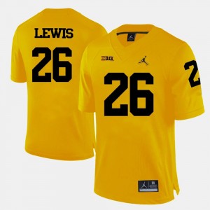 Michigan Wolverines Jourdan Lewis Jersey Mens Yellow College Football #26