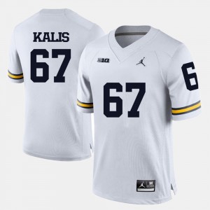 Michigan Wolverines Kyle Kalis Jersey White #67 For Men College Football