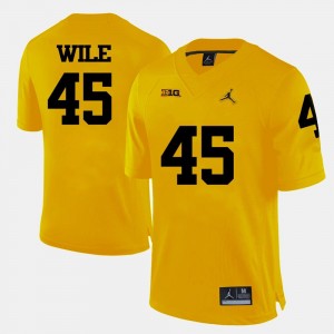 Michigan Wolverines Matt Wile Jersey Mens #45 Yellow College Football