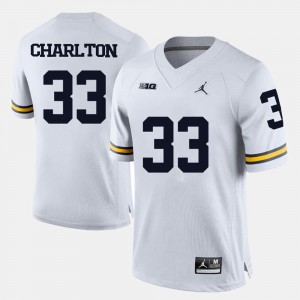 Michigan Wolverines Taco Charlton Jersey White College Football #33 For Men's