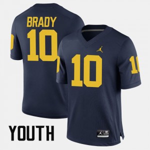 Michigan Wolverines Tom Brady Jersey For Kids Alumni Football Game #10 Navy