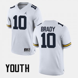 Michigan Wolverines Tom Brady Jersey Alumni Football Game For Kids White #10