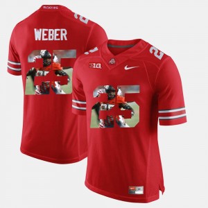 Ohio State Buckeyes Mike Weber Jersey Pictorial Fashion Scarlet Men's #25