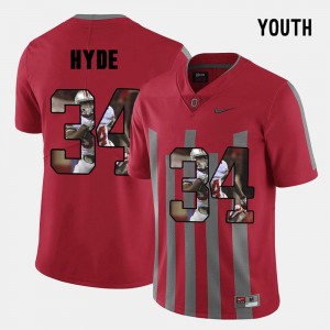 Ohio State Buckeyes CameCarlos Hyde Jersey For Kids Pictorial Fashion #34 Red