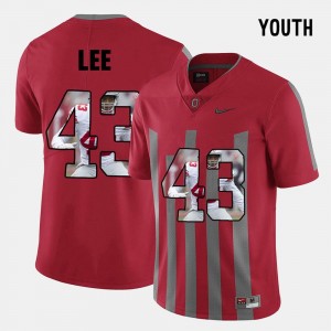 Ohio State Buckeyes Darron Lee Jersey Pictorial Fashion #43 Red For Kids