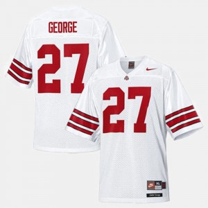 Ohio State Buckeyes Eddie George Jersey College Football White Youth #27