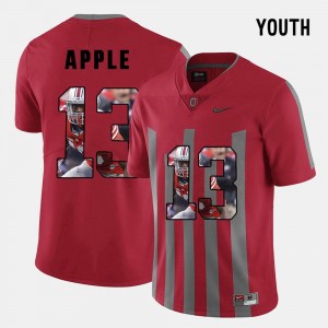 Ohio State Buckeyes Eli Apple Jersey Youth Pictorial Fashion #13 Red