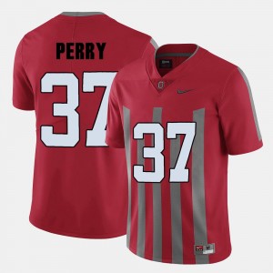 Ohio State Buckeyes Joshua Perry Jersey Red College Football #37 Men's