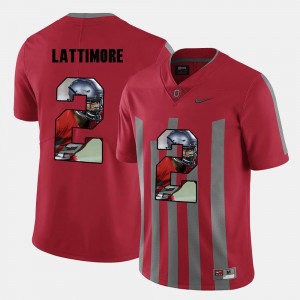 Ohio State Buckeyes Marshon Lattimore Jersey #2 For Men Red Pictorial Fashion