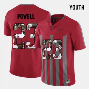 Ohio State Buckeyes Tyvis Powell Jersey For Kids #23 Pictorial Fashion Red