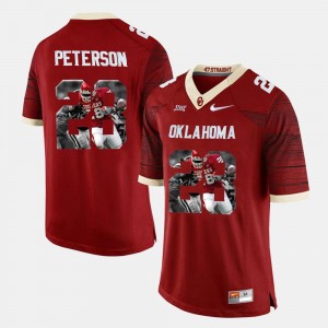 Oklahoma Sooners Adrian Peterson Jersey For Men Crimson #28 Player Pictorial