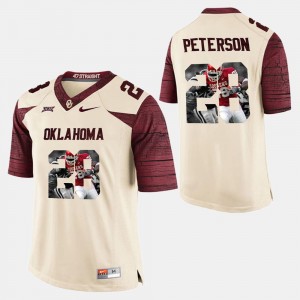 Oklahoma Sooners Adrian Peterson Jersey #28 Player Pictorial Mens White