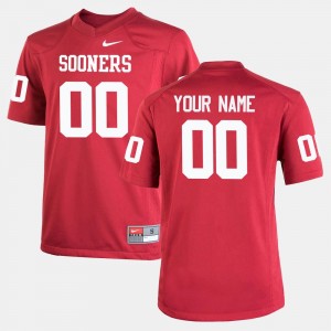 Oklahoma Sooners Custom Jersey For Kids College Football #00 Crimson