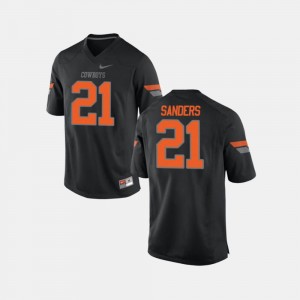 Oklahoma State Cowboys and Cowgirls Barry Sanders Jersey For Men's College Football #21 Black