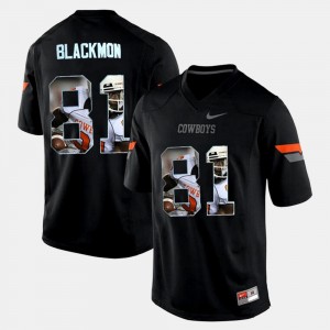 Oklahoma State Cowboys and Cowgirls Justin Blackmon Jersey Black #81 Men Player Pictorial