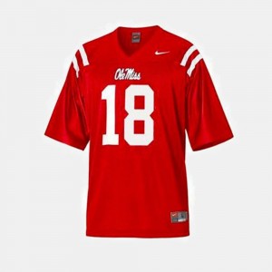 Ole Miss Rebels Archie Manning Jersey College Football #18 For Kids Red