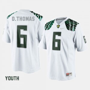 Oregon Ducks De'Anthony Thomas Jersey Youth(Kids) #6 College Football White