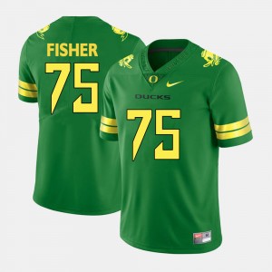 Oregon Ducks Jake Fisher Jersey Green #75 College Football For Men