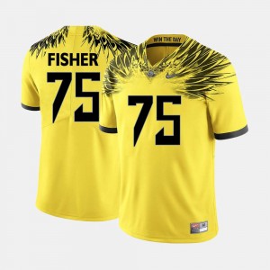 Oregon Ducks Jake Fisher Jersey For Men Yellow College Football #75