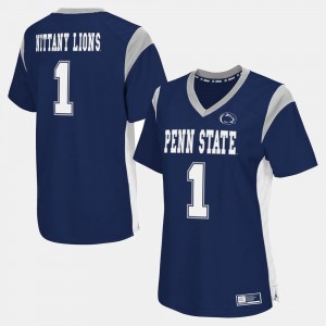 Penn State Nittany Lions Jersey #1 College Football Navy For Women