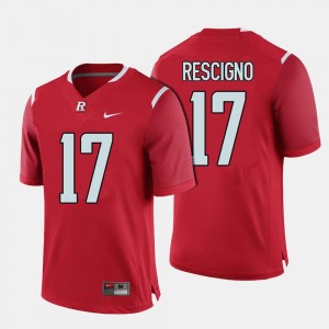 Rutgers Scarlet Knights Giovanni Rescigno Jersey Men Red #17 College Football